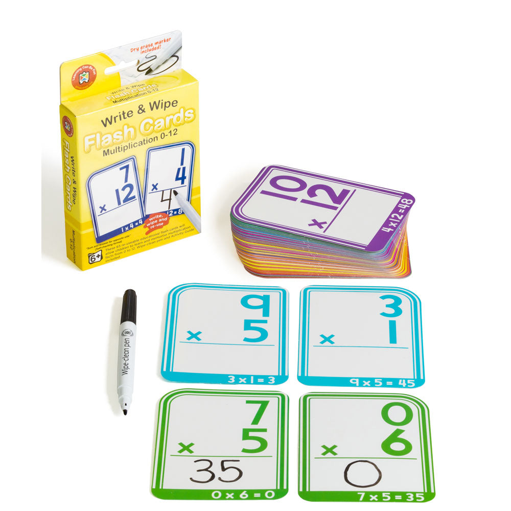 LCBF Write & Wipe Flashcards Multiplication w/Marker