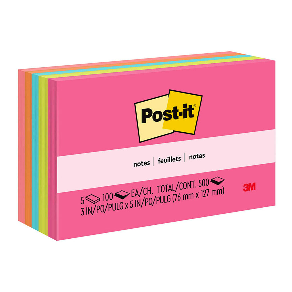 Post-it Notes 655-5PK 76x127mm Poptimistic (Cape Town), Pack of 5