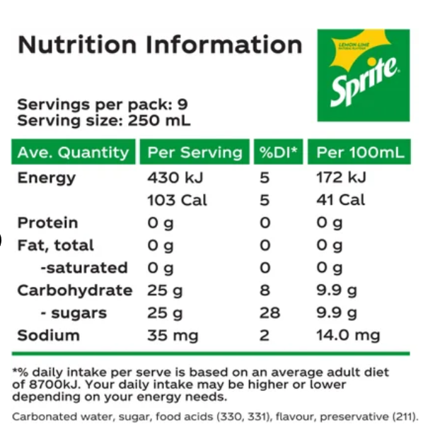 Sprite Natural Flavour Soft Drink 2.25l