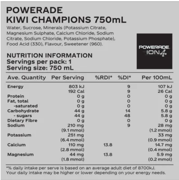 Powerade ION4 Silver Charge Sports Drink 750ml