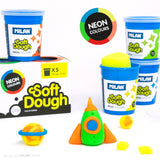 Milan Soft Dough Neon Colours Assorted Pack 5