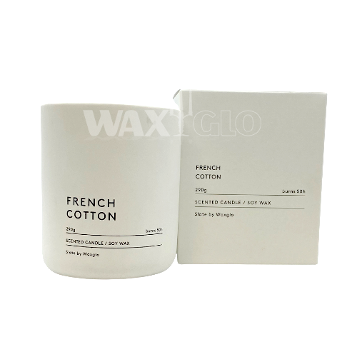 290g Soy Wax Candle in Slate Vessel - French Cotton