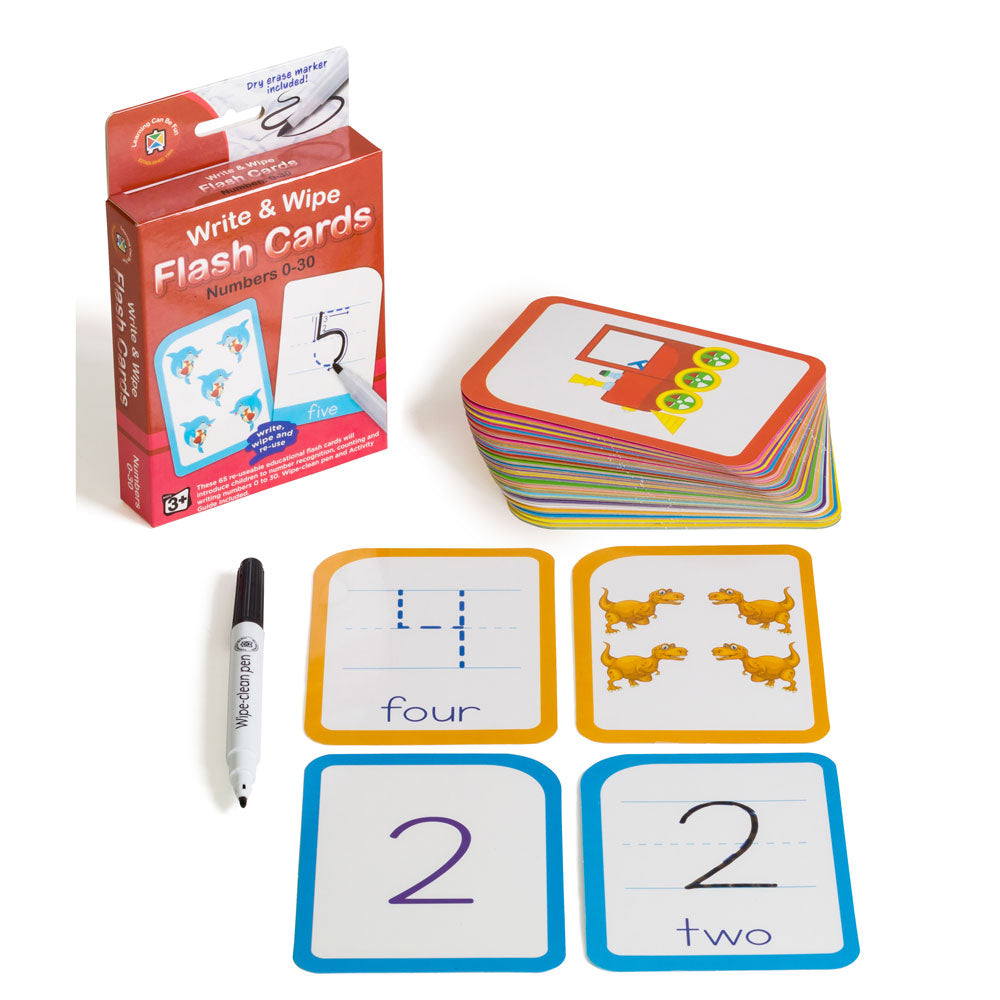 LCBF Write & Wipe Flashcards Numbers 0-30 w/Marker