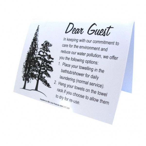 Dear Guest Towel Sign 95x70 PVC Tent