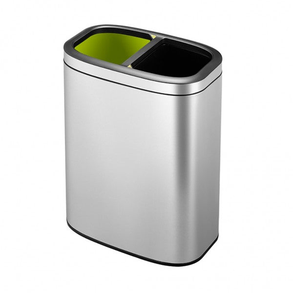 10L Rectangular S/S Silver Recycling Bin