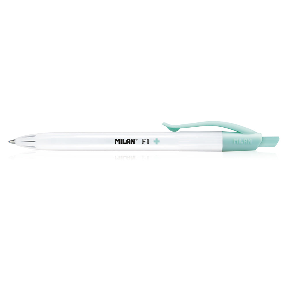 Milan Anti-Bacterial P1+ Ball Point Pen Blue Pack 3