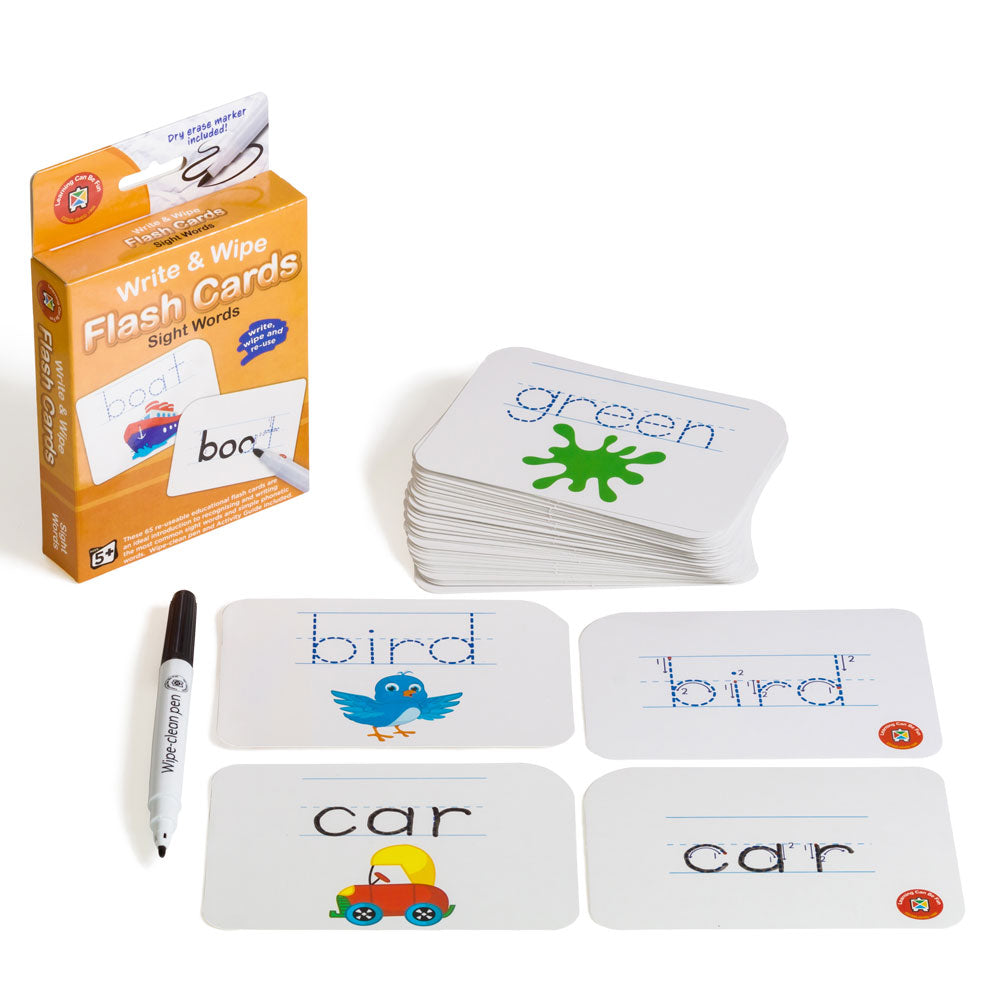 LCBF Write & Wipe Flashcards Sight Words w/Marker