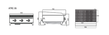 910MM RADIANT BROILER W910 X D700 X H385 COOKRITE ATRC-36-NG - Cafe Supply