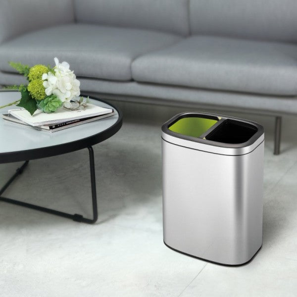 10L Rectangular S/S Silver Recycling Bin