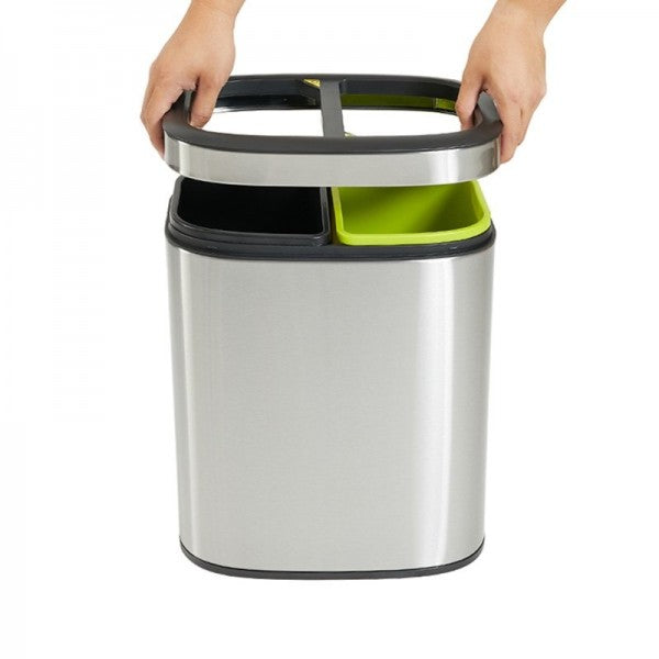 10L Rectangular S/S Silver Recycling Bin