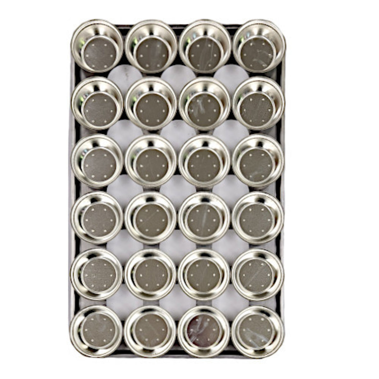 Palletized Pie Tins, (24) Round Mid Deep 113x35mm, Tray size 720x460mm