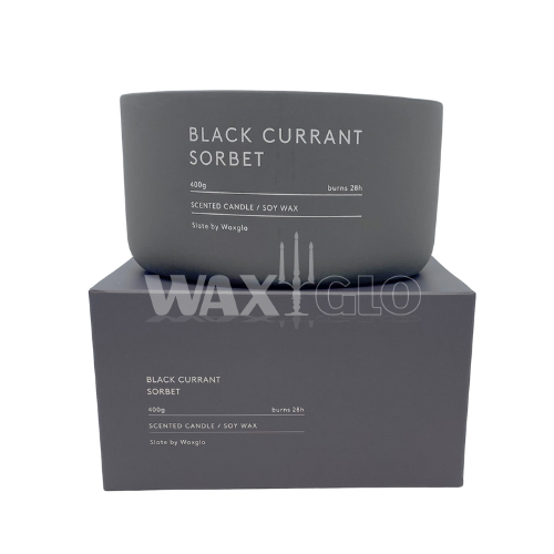 400g Soy Wax Candle in Slate Vessel - Black Currant Sorbet