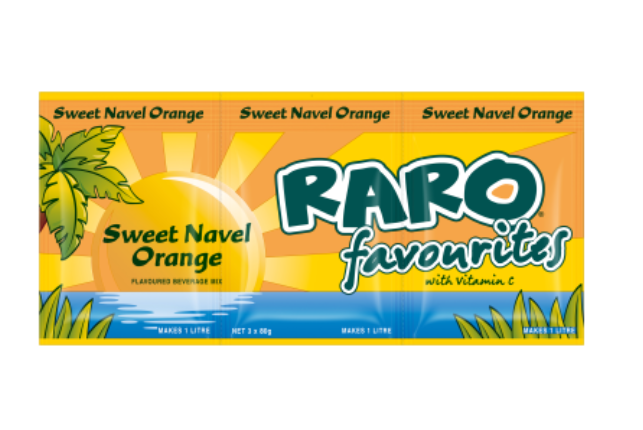 Raro Favourites Sweet Navel Orange Flavoured Beverage Mix 3 x 80g