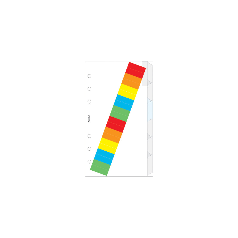 Filofax Personal Blank Index with Multi Coloured Labels Refill - Cafe Supply