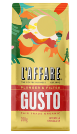 L'affare Gusto Plunger & Filter Fair Trade Organic Coffee 200g