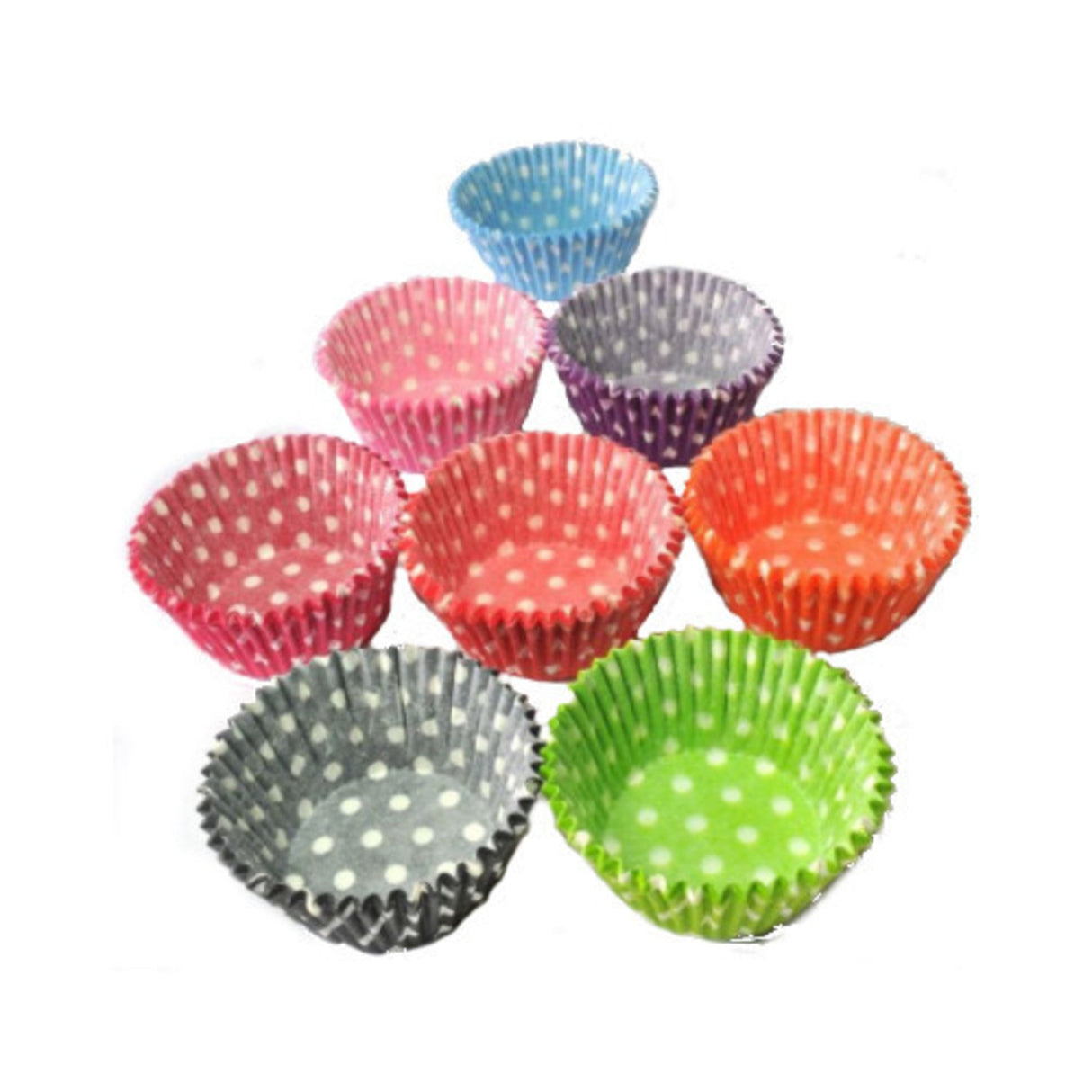 Cupcake Paper Cases Multi-Coloured Polka Dots 44x30mm (500)