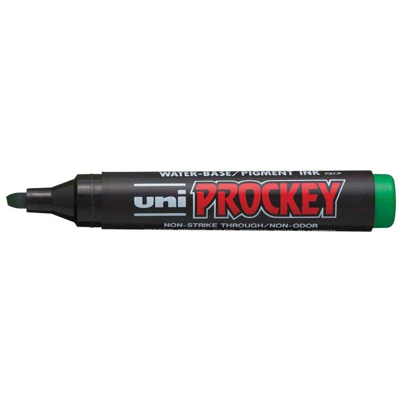 Uni Prockey Marker 5.7mm Chisel Tip Green PM-126 - Cafe Supply