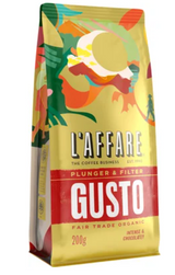 L'affare Gusto Plunger & Filter Fair Trade Organic Coffee 200g