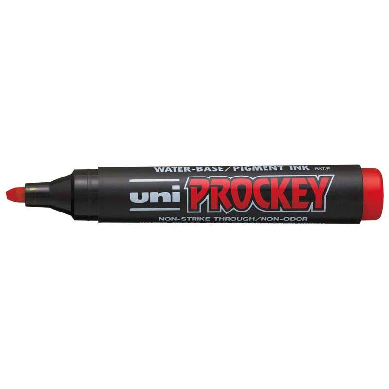 Uni Prockey Marker 5.7mm Chisel Tip Red PM-126 - Cafe Supply