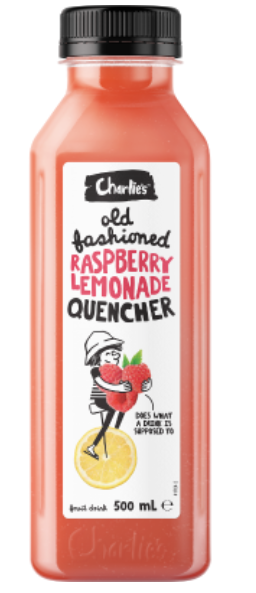 Charlie's Old Fashioned Raspberry Lemonade Quencher Fruit Drink 500ml