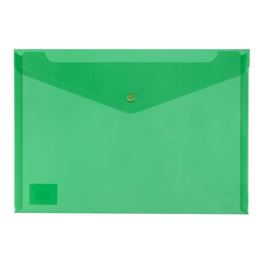 Icon PP Document Wallet A4 Button Closure Green