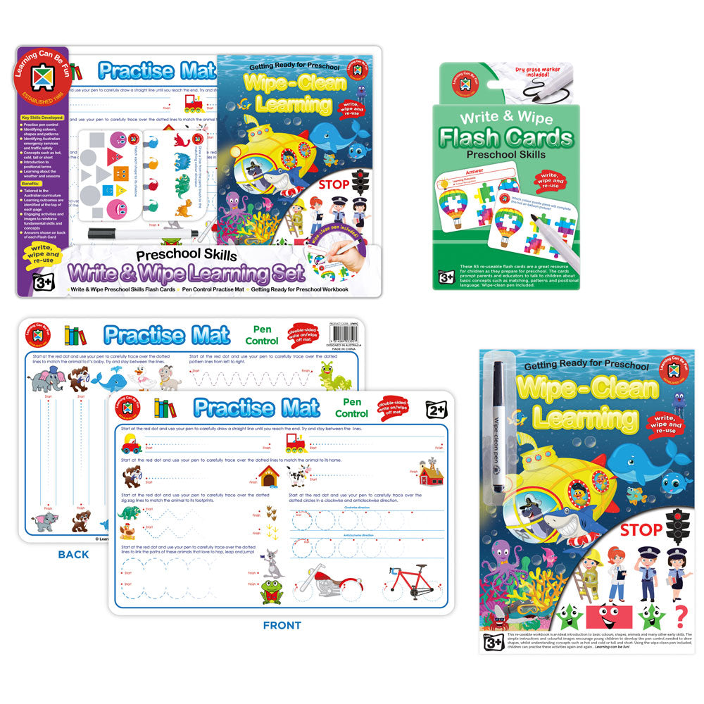 LCBF Write & Wipe Learning Set Preschool Skills