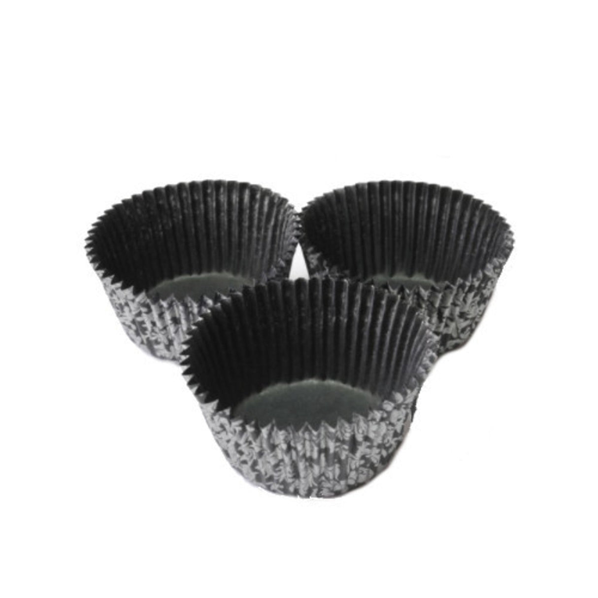 Large Muffin Paper Cases High Tea Black/Silver 55x 36mm (500) - SOLD OUT