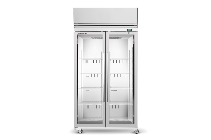 Skope TMF1000N-A 2 Glass Door Upright Display or Storage Freezer