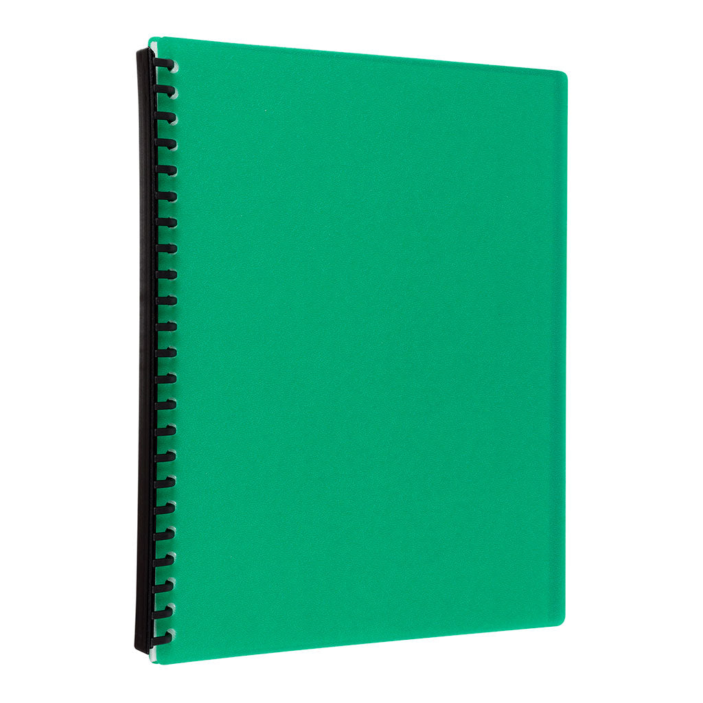 Icon Refillable Display Book A4 20 Pocket Green