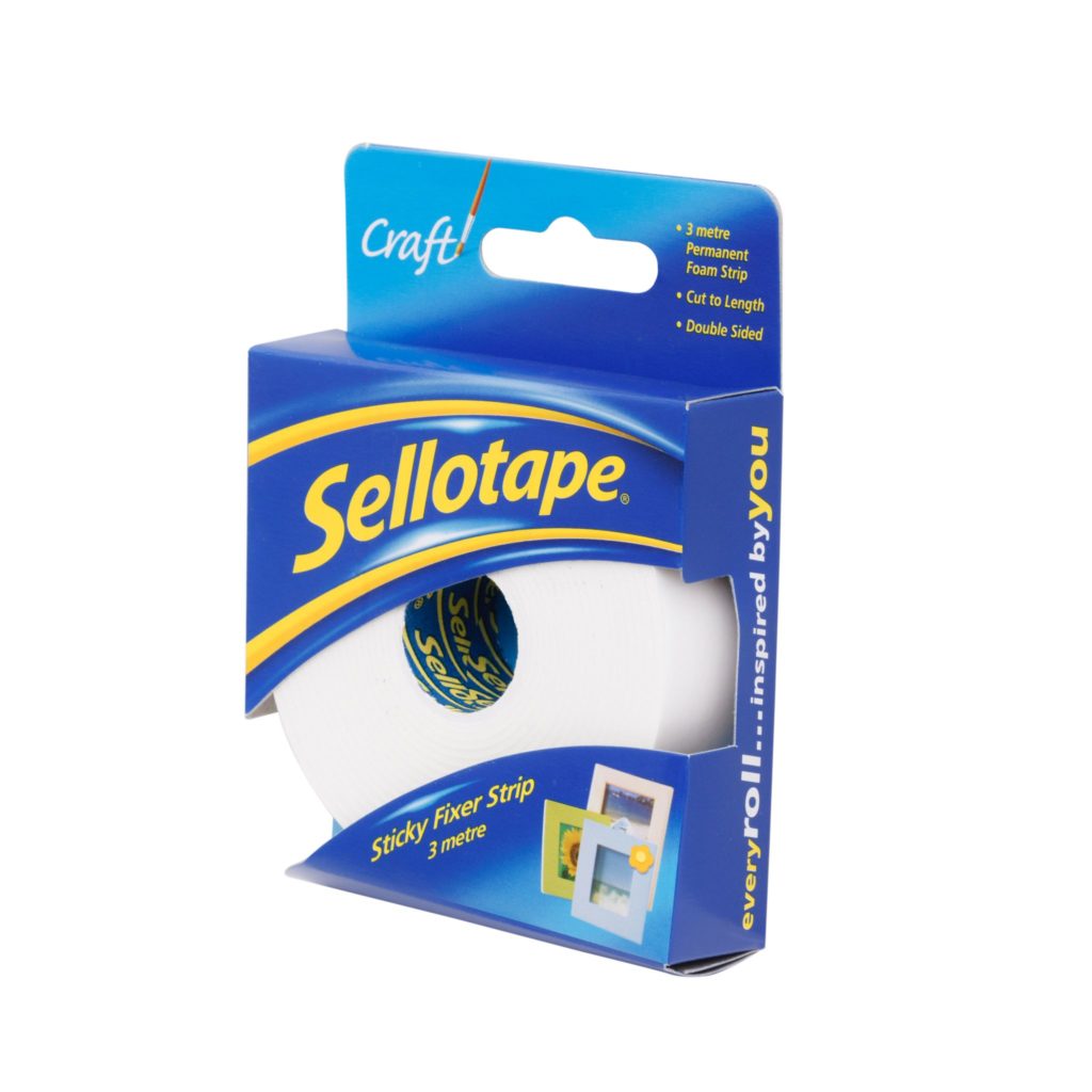 Sellotape 4195 Foam Sticky Fixer Strip 25mmx3m