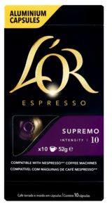 L'OR Espresso Supremo Intensity 10 Coffee Capsules 10pk