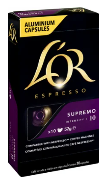 L'OR Espresso Supremo Intensity 10 Coffee Capsules 10pk