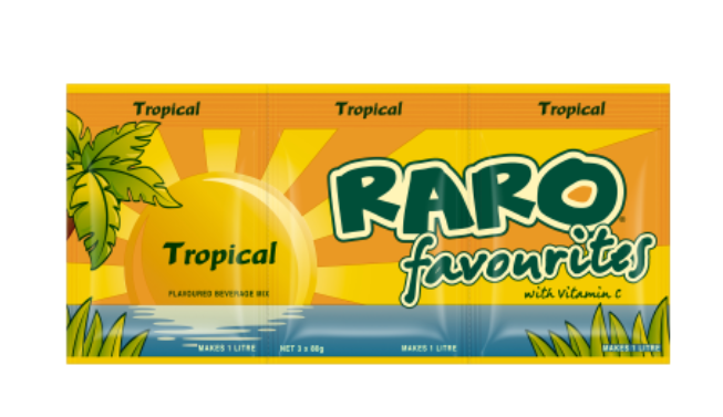 Raro Favourites Tropical Flavoured Beverage Mix 3 x 80g