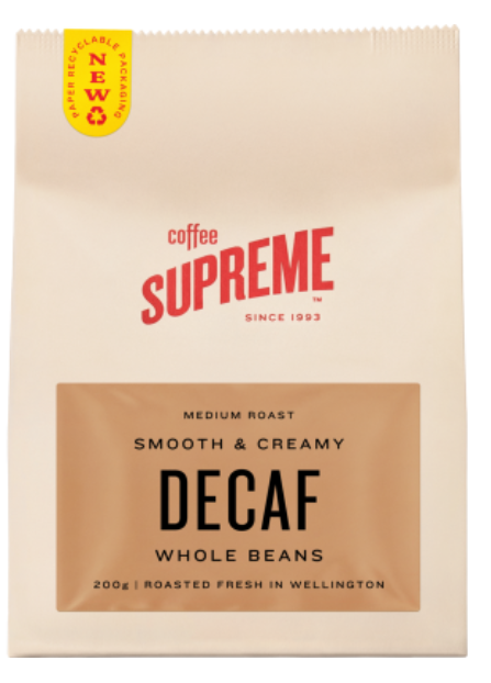 Coffee Supreme Decaf Whole Beans Coffee 200g