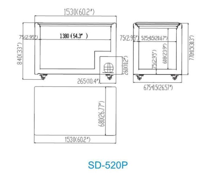 GLASS TOP CHEST FREEZER 520P SD-520P - Cafe Supply