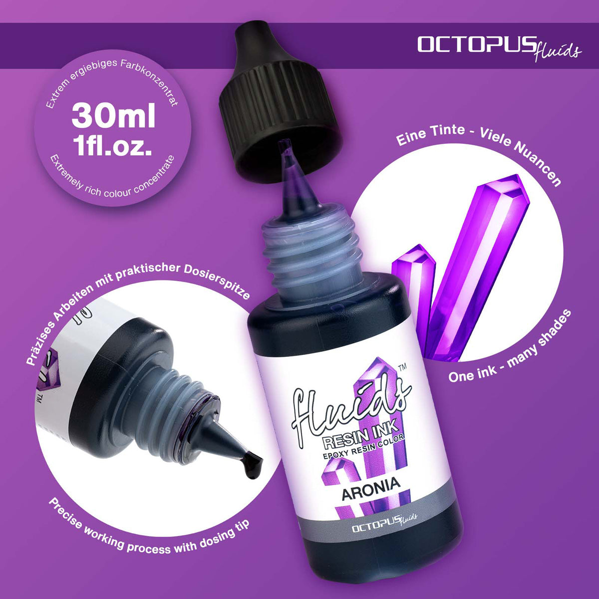 Octopus Fluids Resin Ink Aronia Violet 30ml