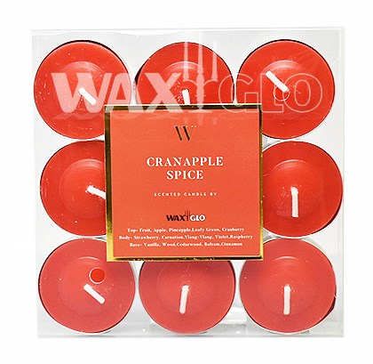 'W' SCENTED RANGE 4 HOUR TEALIGHTS (9pk) - CRANAPPLE SPICE