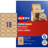 Avery Label L7103 Oval Kraft 18up 15 Sheets 63x42mm - Cafe Supply