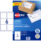 Avery Label L7166-100 Laser 6up 100 Sheets 99x93mm - Cafe Supply