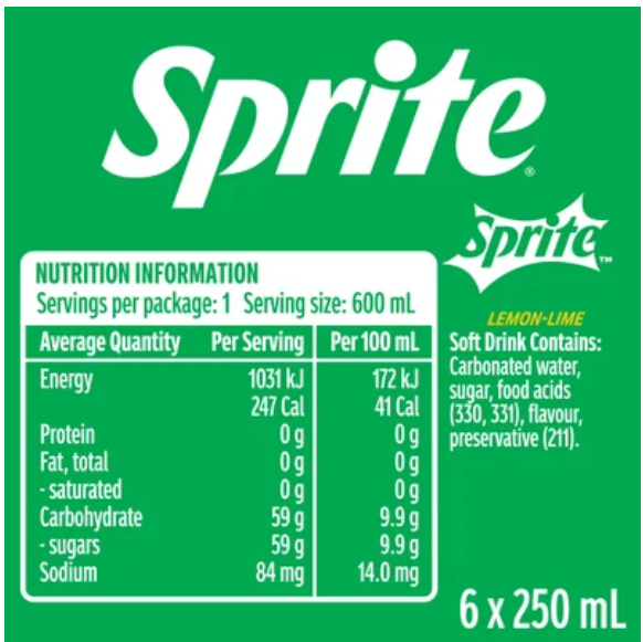 Sprite Natural Flavour Soft Drink 600ml