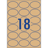 Avery Label L7103 Oval Kraft 18up 15 Sheets 63x42mm - Cafe Supply