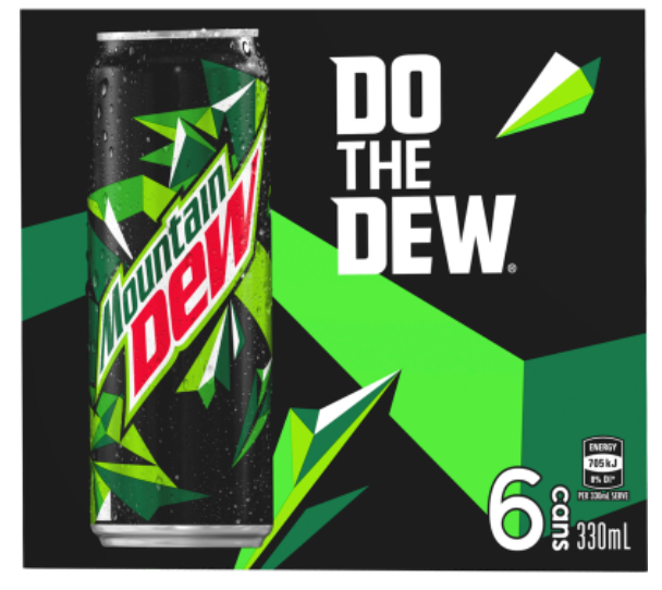 Mountain Dew Soft Drink 6 x 330ml