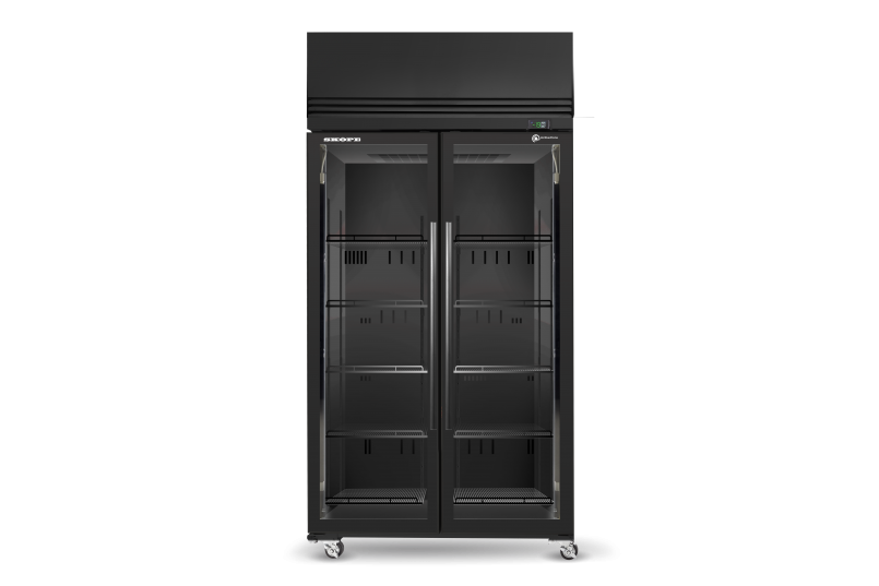 Skope SKFT1000N-A 2 Glass Door Upright Display or Storage Freezer