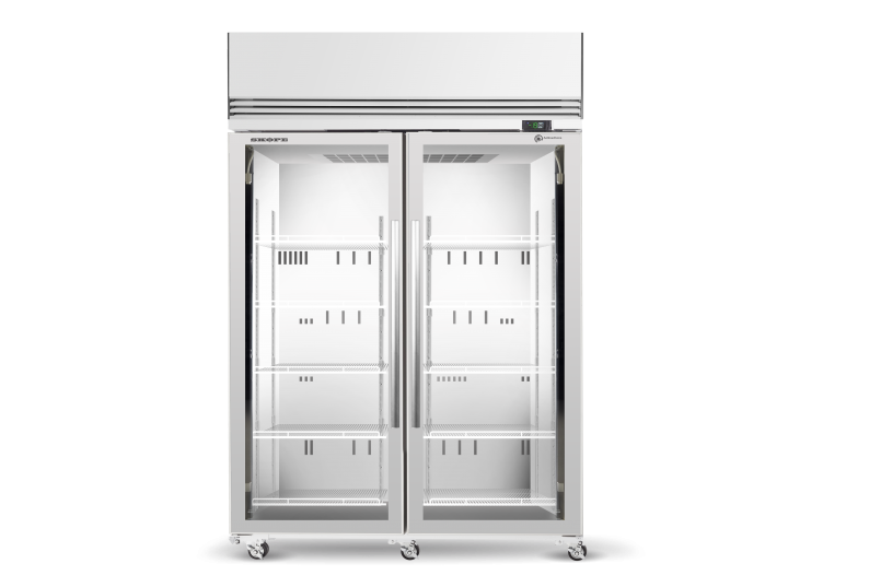 Skope SKFT1300N-A 2 Glass Door Upright Display or Storage Freezer