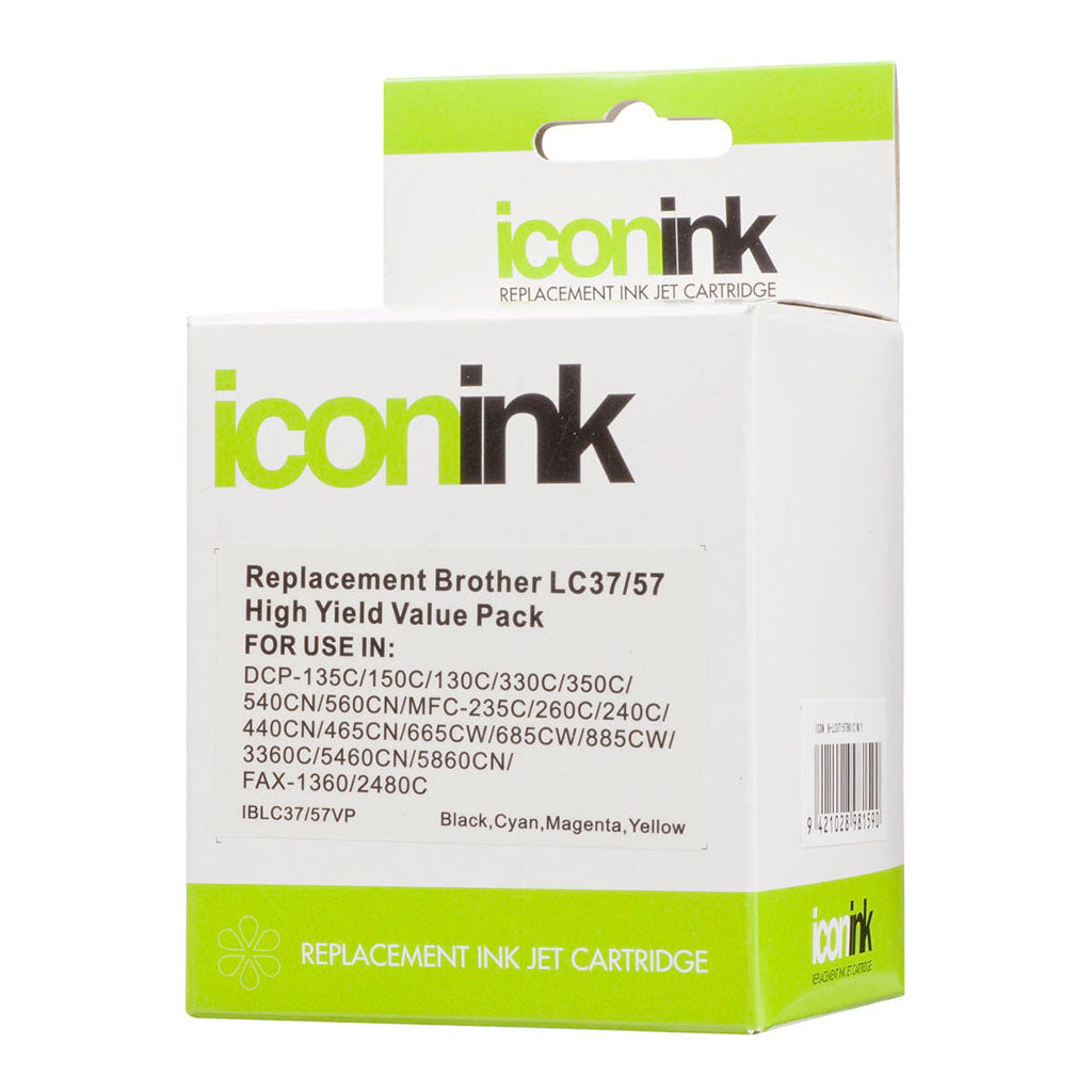 Icon Compatible Brother LC37 LC57 BCMY Ink Value Pack