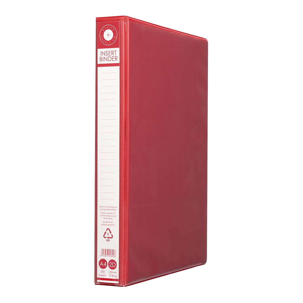 OSC Insert Binder A4 2D 25mm Red