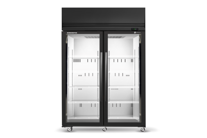 Skope SKFT1300N-A 2 Glass Door Upright Display or Storage Freezer