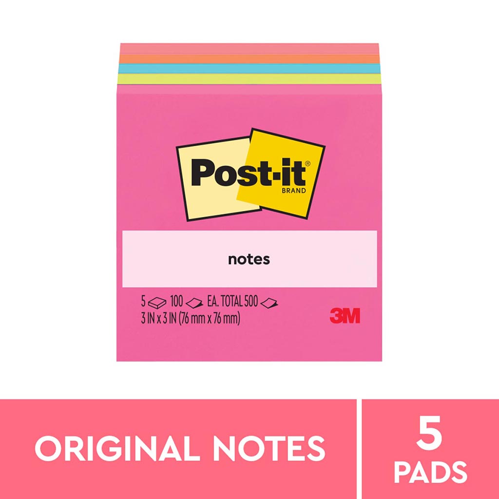 Post-it Notes 654-5AN 76x76mm Poptimistic (Cape Town), Pack of 5