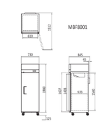 TOP MOUNTED 1 DOOR FREEZER 730 MM MBF8001 - Cafe Supply