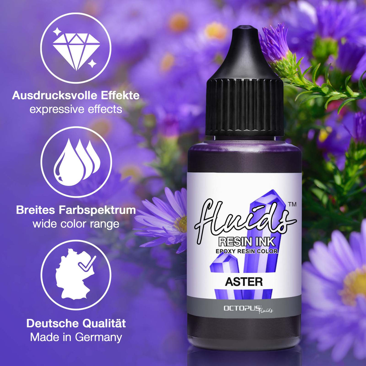 Octopus Fluids Resin Ink Aster Violet 30ml